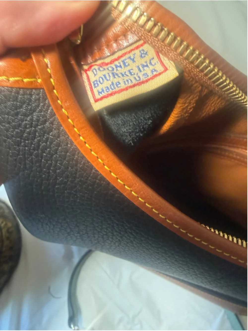 Dooney & Bourke Black Pebbled Leather small Hobo Shoulder Bag VTG Made in USA